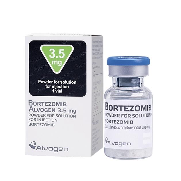 Bortezomib injection packaging showing intravenous and subcutaneous use only